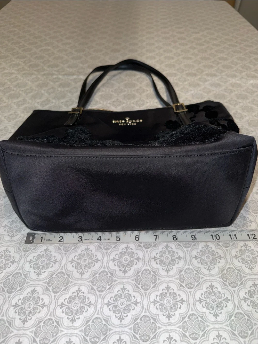 kate spade Black Floral Velvet-Print Tote